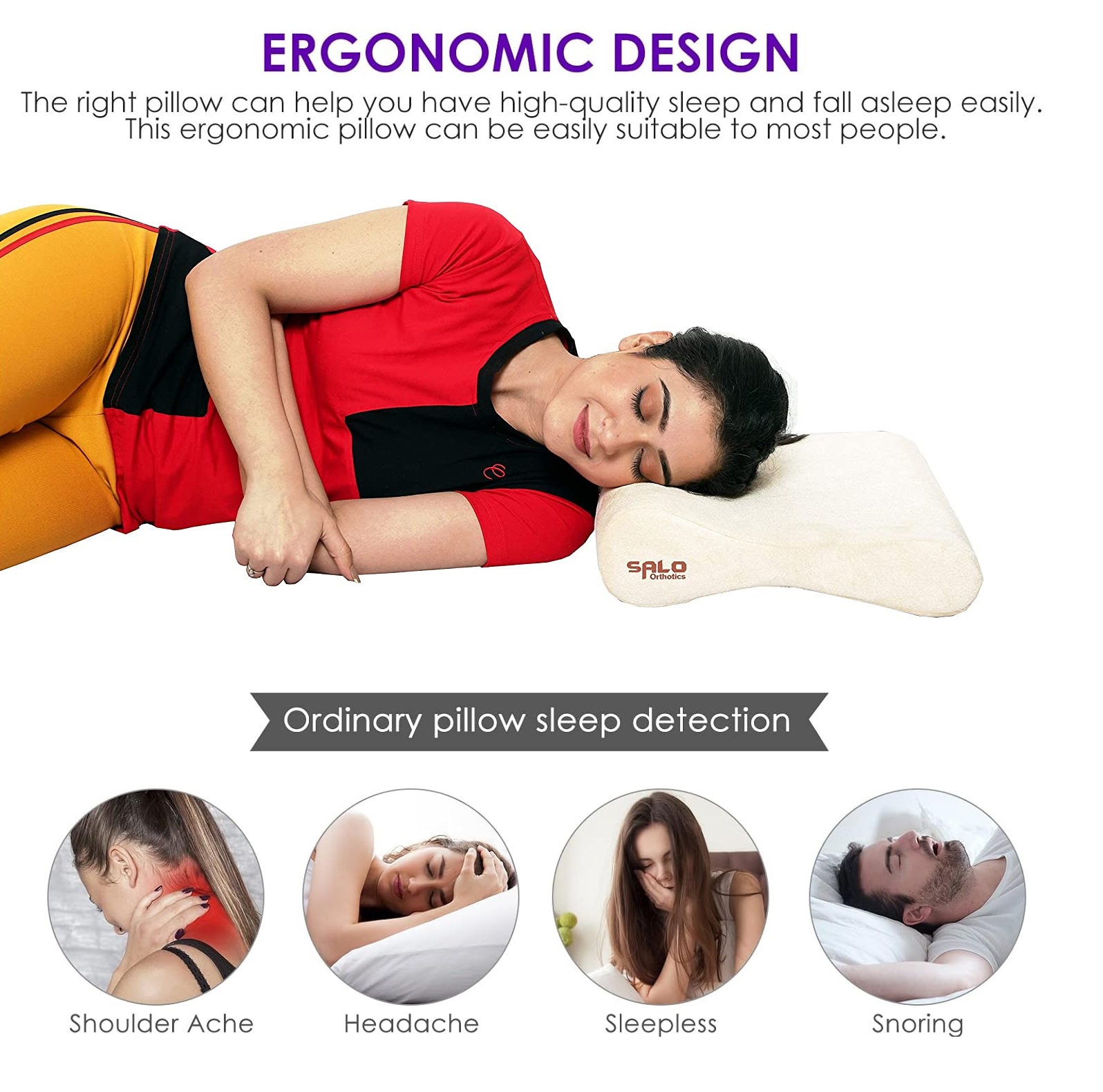 Double Contoured Cervical Pillow Memory Foam for Better Sleep - Image 2